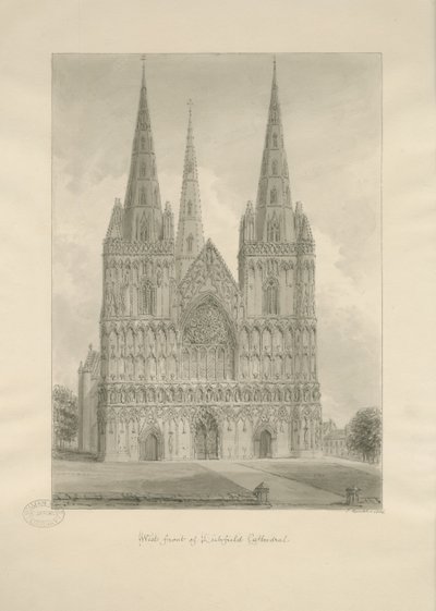 Lichfield Cathedral - West Front by John Buckler