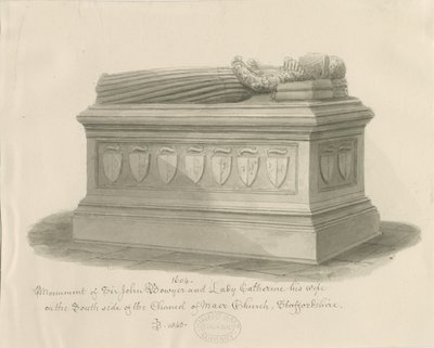 Maer Church - Monument to Sir John Bowyer and Lady Catherine by John Buckler