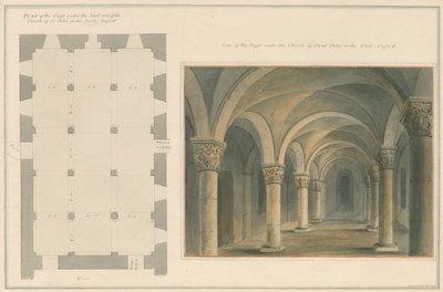 Oxfordshire - Oxford - Crypt of St. Peter in the East Church, 1803 by John Buckler