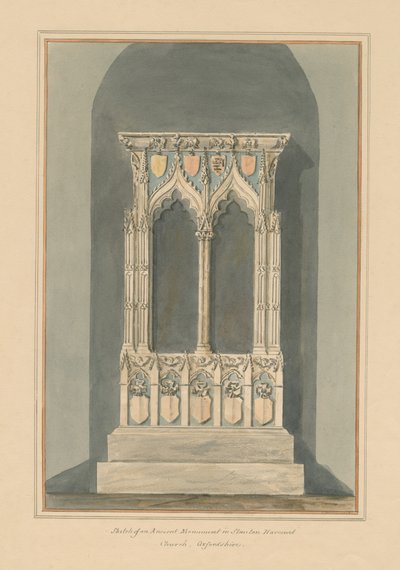 Oxfordshire - Stanton Harcourt Church - Monument, 1803 by John Buckler