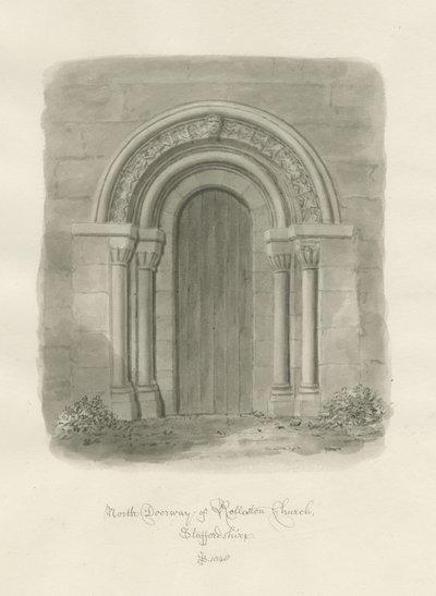 Rolleston Church - North Doorway by John Buckler