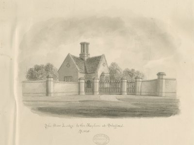 Stafford - New Lodge to the Asylum, 1843 by John Buckler