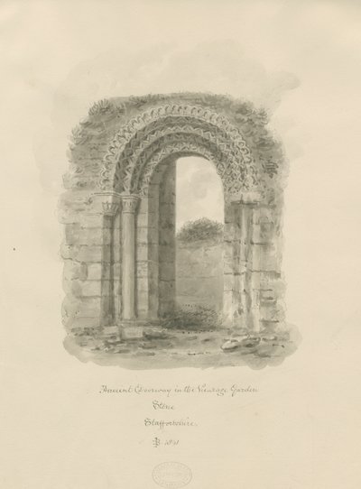 Stone - Ancient Doorway in Vicarage Garden by John Buckler