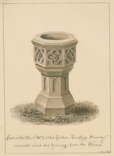 Surrey - Tooting - Font in the Revd. Mr. Lord