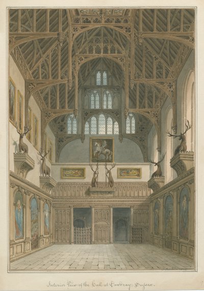 Cowdray House - Interior of Hall by John Buckler