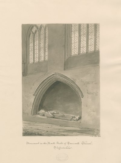 Tamworth Church - Monument of priest by John Buckler