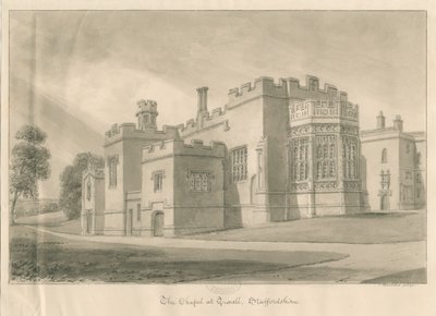 Tixall - Chapel at Tixall Hall by John Buckler