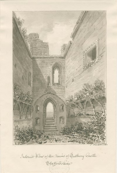 Tutbury Castle - Interior of Ruins by John Buckler