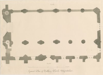 Tutbury Priory Church - Plan by John Buckler