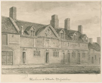 Uttoxeter Town - Almshouses by John Buckler