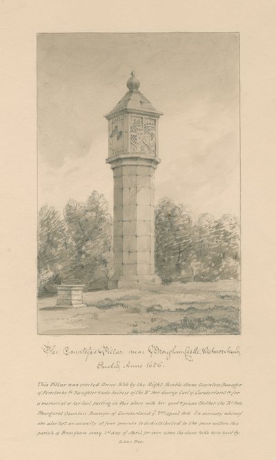 Westmorland - Brougham Castle - Countess Pillar by John Buckler