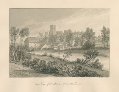 Worcestershire - Droitwich - East View of Town, 1833 by John Buckler