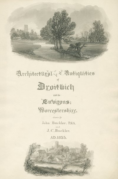Worcestershire - Title Page for portfolio of work by John and J. C. Buckler by John Buckler
