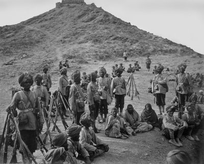 Halt of Prisoners from Bassaule with an Escort of 45th Native Infantry on the Khurd Khyber by John Burke