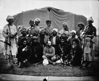 Major Cavagnari with Sirdars and Kunae Synd, circa 1878 by John Burke