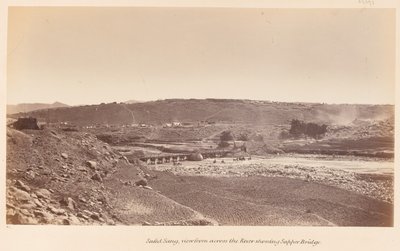 Safed Sang, Viewed from Across the River Showing Sapper Bridge by John Burke