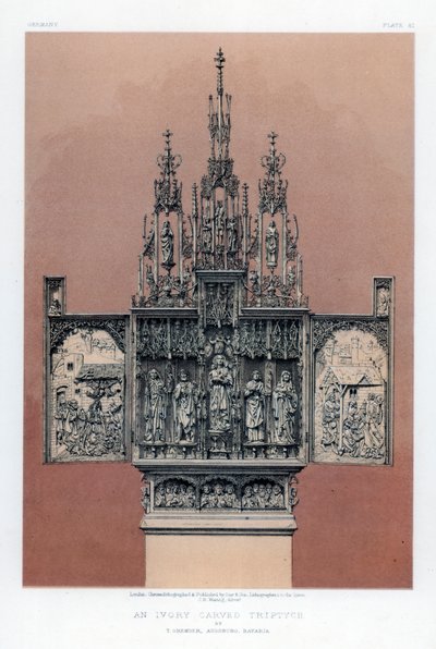 An Ivory Carved Triptych, 19th Century by John Burley Waring
