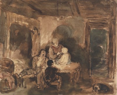 Cottage Interior by John Burnet