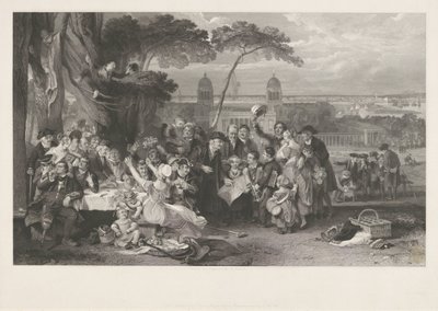 Festive Company in a Park Celebrating the Victory at Trafalgar by John Burnet