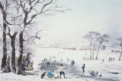 View of Buckingham House and St James Park in the Winter, pub. by R. Havell and Sons, 1810 by John Burnet