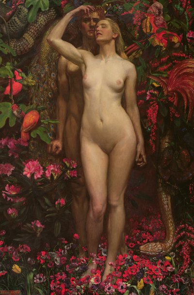 Adam and Eve with the Snake by John Byam Liston Shaw