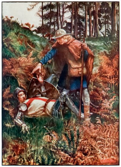 Faithful Helps Christian Up After His Fall, from The Pilgrim