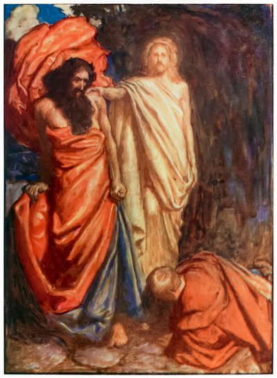 Faithful Struck Down by Moses from The Pilgrims Progress From This World, To That Which Is To Come by John Bunyan (1628-1688) by John Byam Liston Shaw