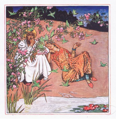 Love lightly, illustration from The Garden of Kama (and other lyrics from India) by John Byam Liston Shaw