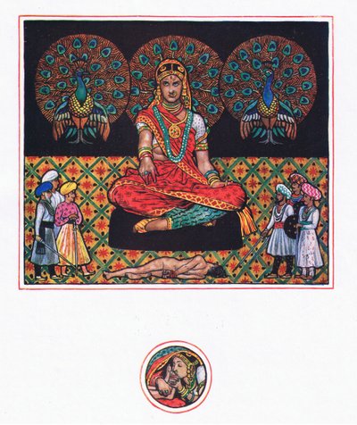 The regret of the Ranee in the Hall of Peacocks, illustration from The Garden of Kama (and other lyrics from India) by John Byam Liston Shaw