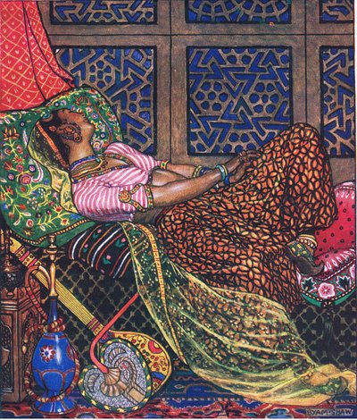 Zira in captivity, illustration from The Garden of Kama (and other lyrics from India) by John Byam Liston Shaw