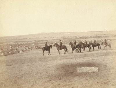 Gen. Miles and Staff Viewing the Largest Hostile Indian Camp in the U.S., Near Pine Ridge by John C. H. Grabill