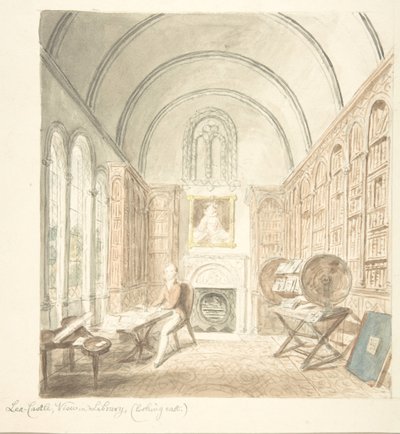 Lea Castle, View in the Library, Looking East, ca. 1816 by John Carter.