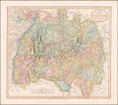 1799 map of Swabia by John Cary by John Cary