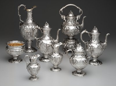 Water Kettle on Stand, Coffeepot, Chocolate Pot, Slop Bowl, Sugar Bowl, Milk Jug, Cream Jug and Ewers by John Chandler Moore