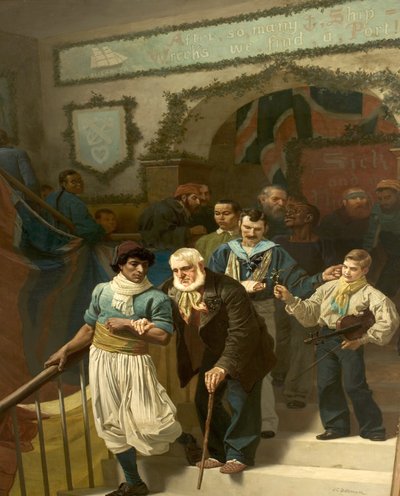 Friends in Adversity, Christmas Day at the Dreadnought Hospital, Greenwich by John Charles Dollman