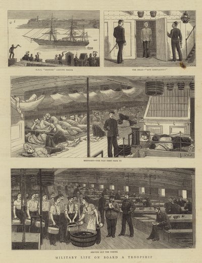 Military Life on Board a Troopship by John Charles Dollman