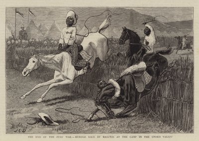 The End of the Zulu War, Hurdle Race by Basutos at the Camp in the Upoko Valley by John Charles Dollman