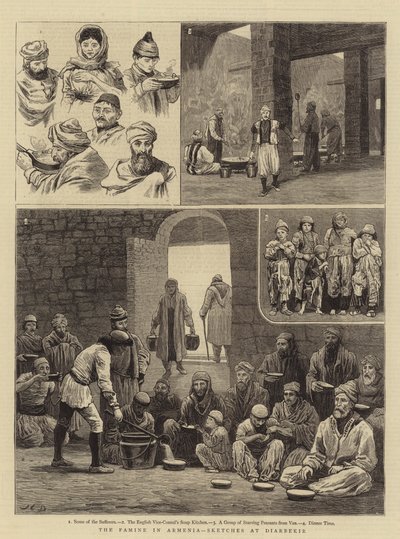 The Famine in Armenia, Sketches at Diarbekir by John Charles Dollman