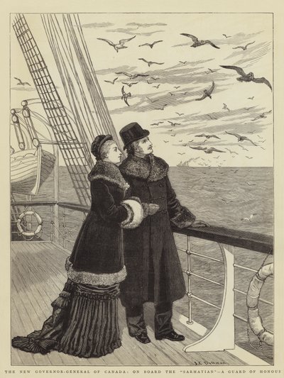 The New Governor-General of Canada, on Board the Sarmatian, a Guard of Honour by John Charles Dollman