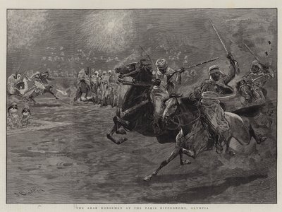 The Arab Horsemen at the Paris Hippodrome, Olympia by John Charlton