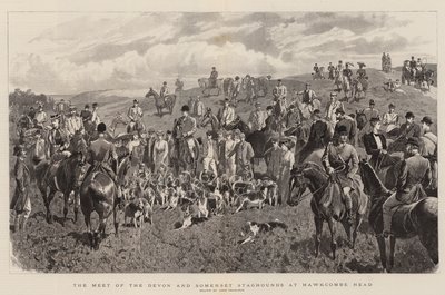 The Meet of the Devon and Somerset Staghounds at Hawkcombe Head by John Charlton