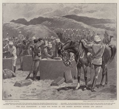 The Nile Expedition, a Halt for Water in the Desert between Kosheh and Absarat by John Charlton