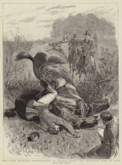 The Stock Exchange Steeplechases at Enfield, Hylda and Lovestone Come to Grief by John Charlton