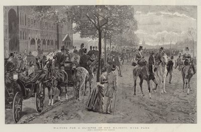 Waiting for a Glimpse of Her Majesty, Hyde Park by John Charlton