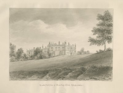 Armitage Park: Sepia Drawing by John Chessell Buckler