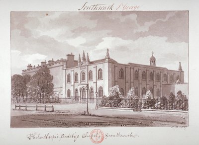 Chapel belonging to the Philanthropic Society Institution, London Road, Southwark, London by John Chessell Buckler