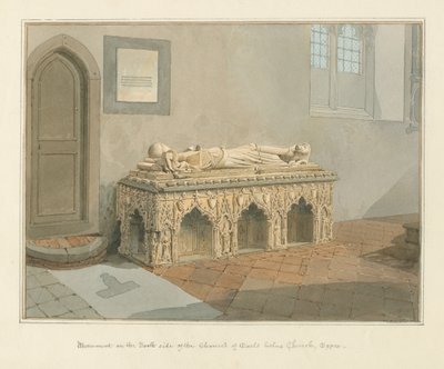 Essex - Earls Colne Church - Monument by John Chessell Buckler