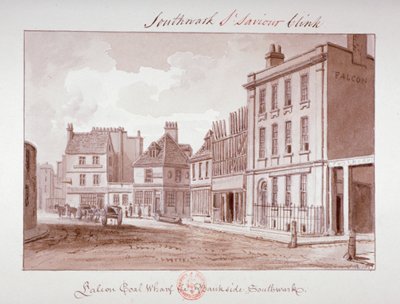 Falcon Coal Wharf, Bankside, Southwark, London by John Chessell Buckler