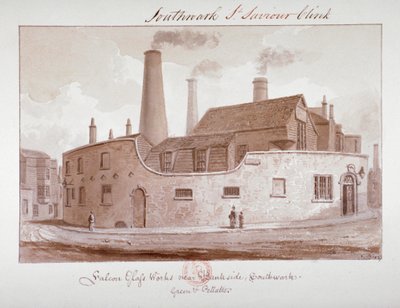 Falcon Glass Works near Bankside, Southwark, London, 1827 by John Chessell Buckler