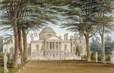 Front view of Chiswick House, Chiswick, Hounslow, London by John Chessell Buckler